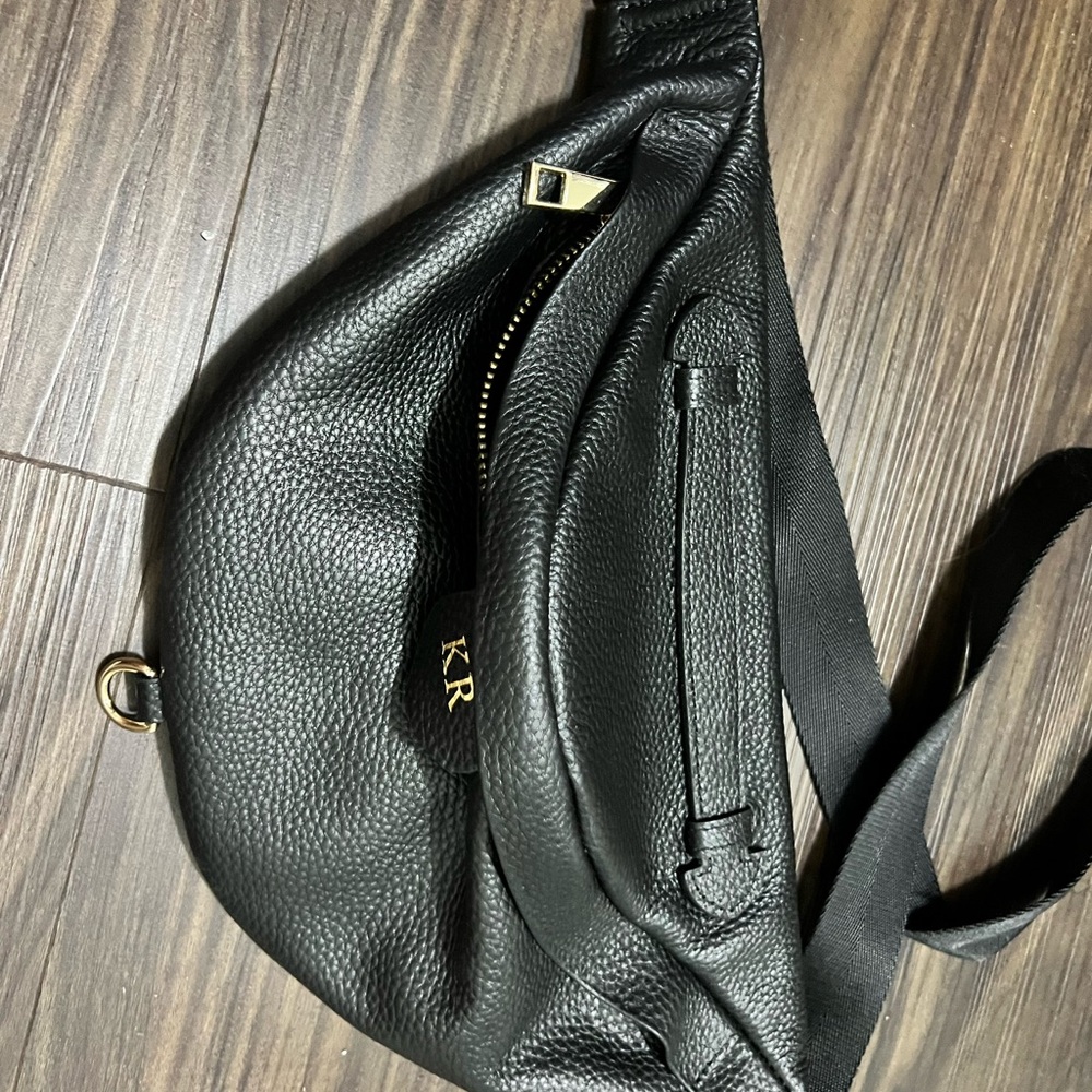 Black Leather Crossbody Bag